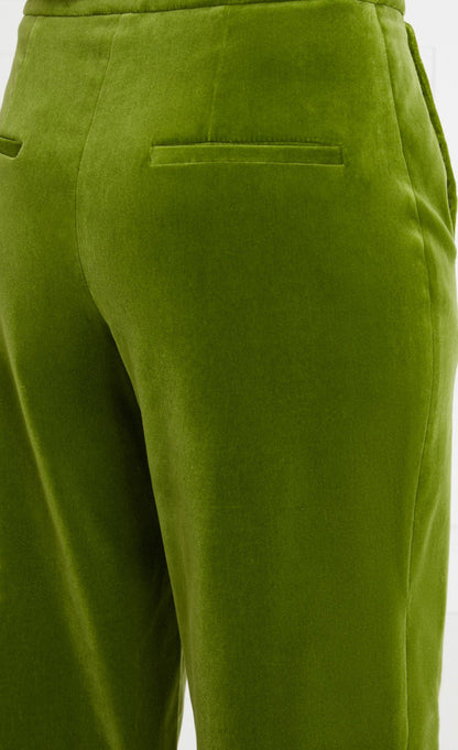 Clove Velvet Waisted Trousers - Chartreuse