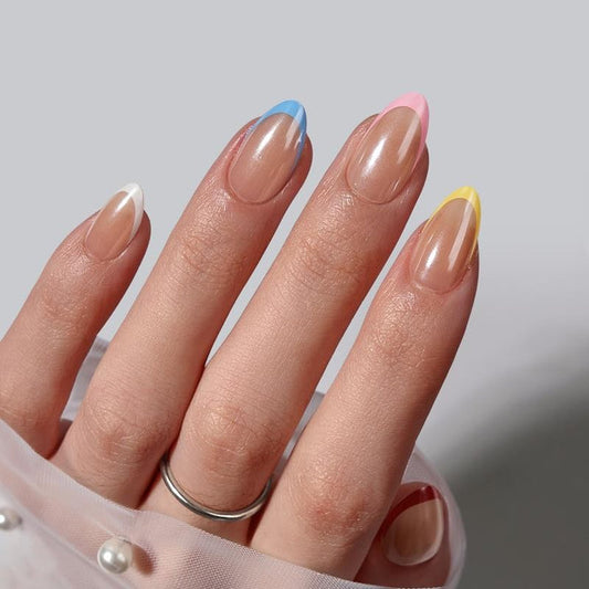 Colorful French Tip Press-On Nails