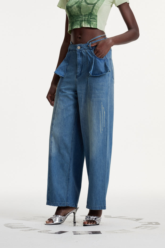 Comgal Ruffle Jeans