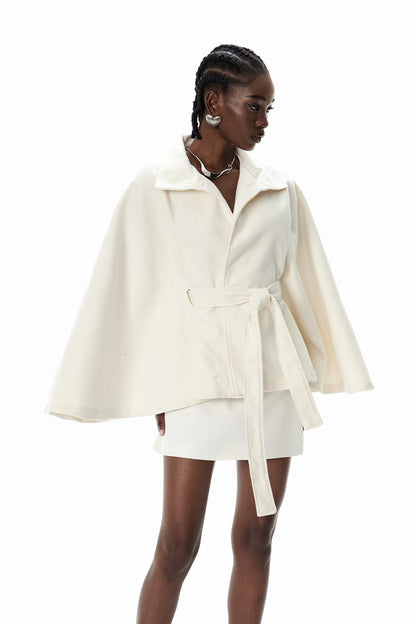 Crescentia Stand Collar Jacket In Beige