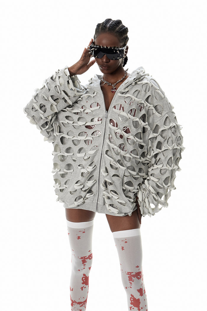 Cyneberht Cutout Hooded Jacket