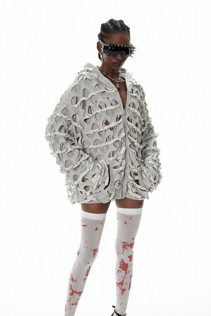 Cyneberht Cutout Hooded Jacket