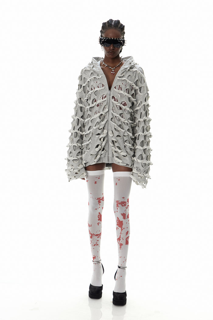 Cyneberht Cutout Hooded Jacket