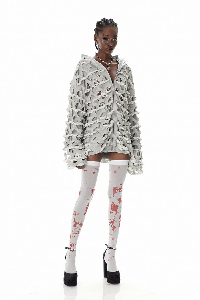 Cyneberht Cutout Hooded Jacket