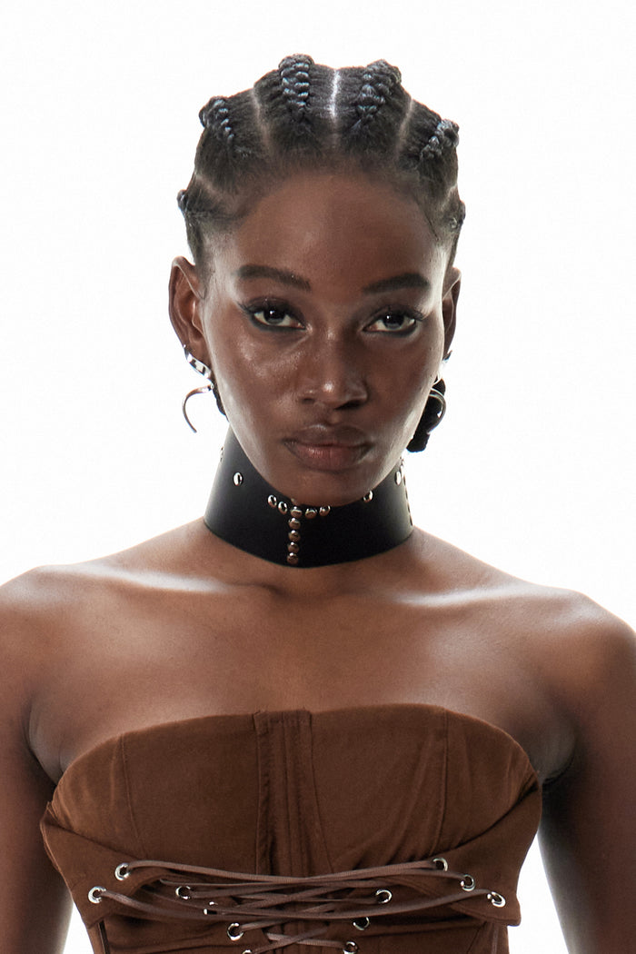 Cyneric Embellished Leather Choker