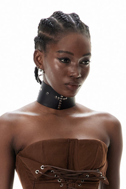 Cyneric Embellished Leather Choker