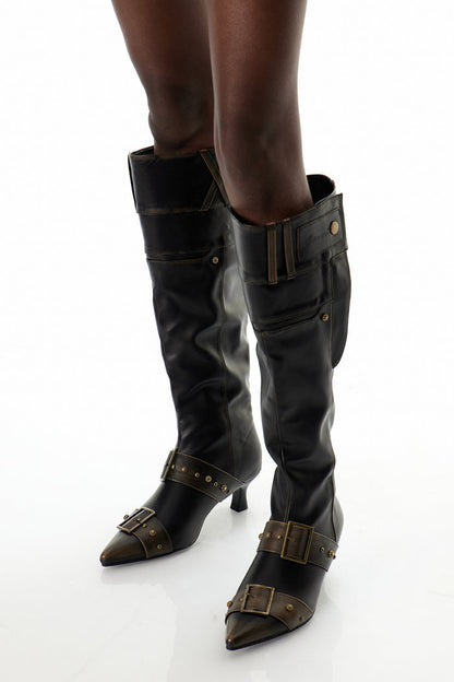 Dabid Embellished Leather Boots