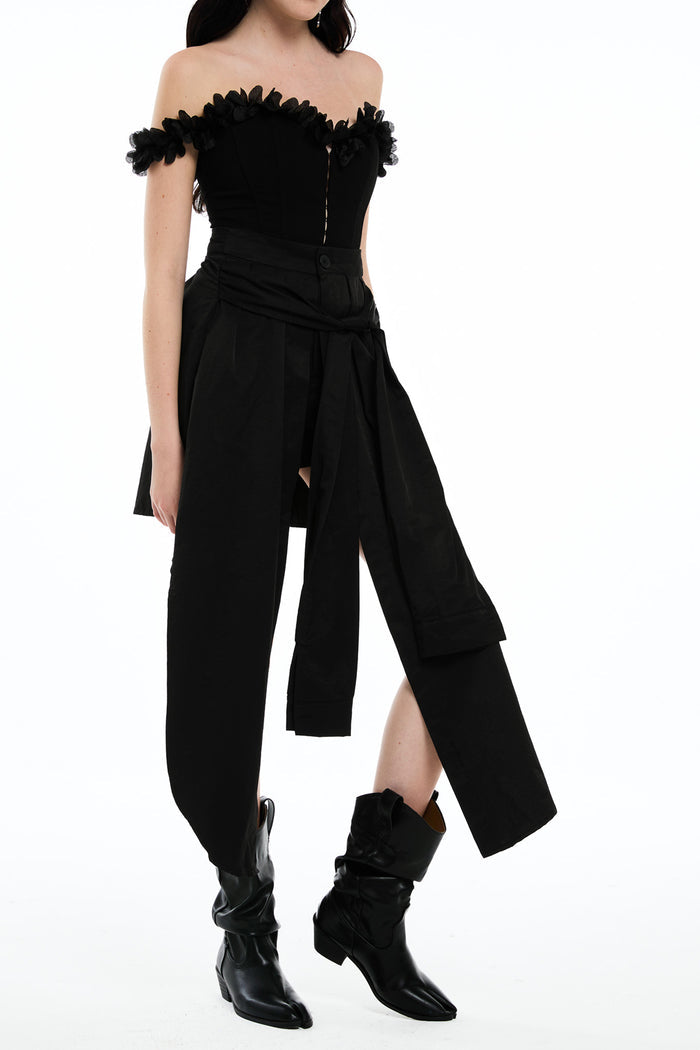 Darcey Asymmetric Fringe Skirt