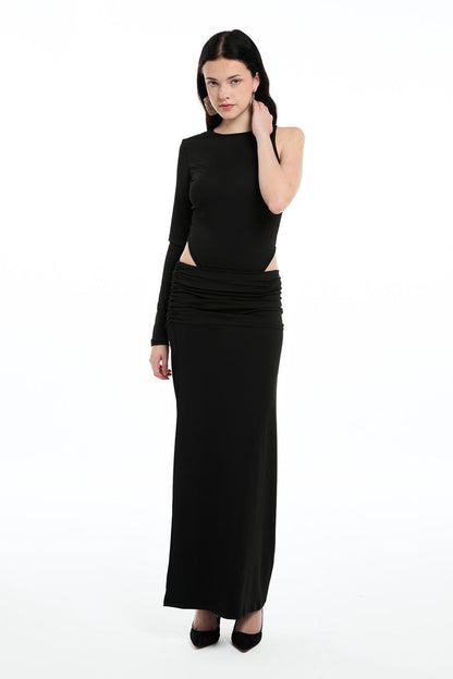 Darci Asymmetric Cutout Lace Skirt Set