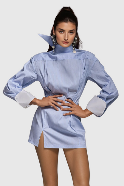 Darja Long Sleeve Stripe Mini Dress