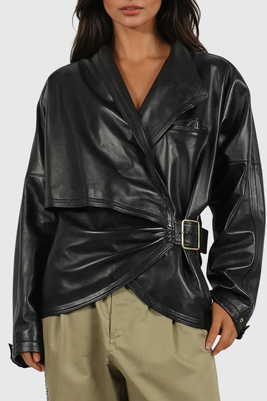 Davud Asymmetric Leather Jacket