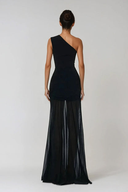 Dazbog One Shoulder Cutout Asymmetric Maxi Dress