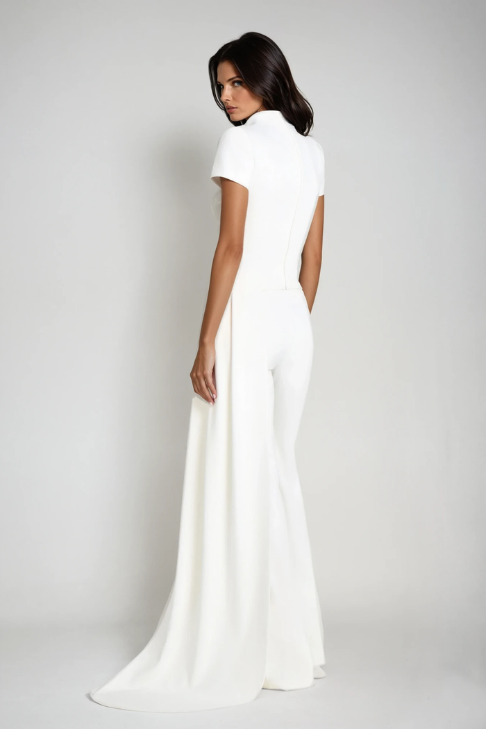 December Deconstruct Fringe Pants Set In White