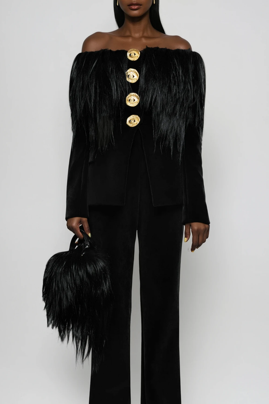 Dejan Off Shoulder Fringe Top