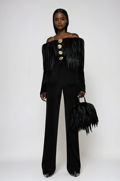 Dejan Off Shoulder Fringe Top