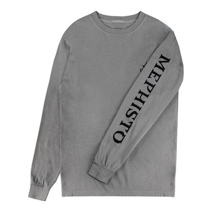Diablo IV: Lord of Hatred Mephisto Sigil Long Sleeve Grey T-Shirt - Front View with Sleeve