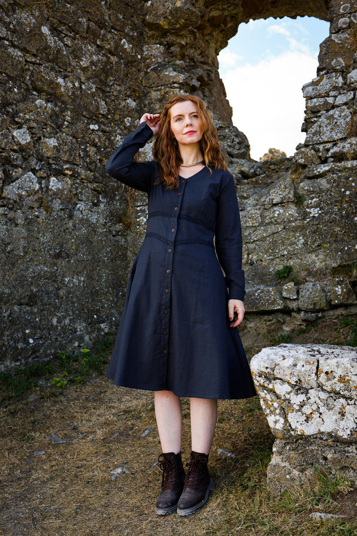 Éabha Blue Button Down Dress