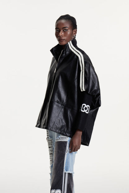Edel Stand Collar Leather Jacket
