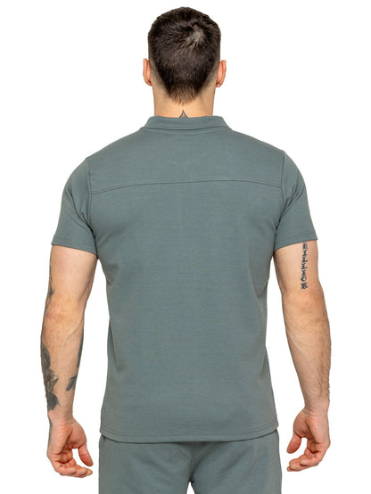 Enzo | Mens Zip Up Polo Shirt