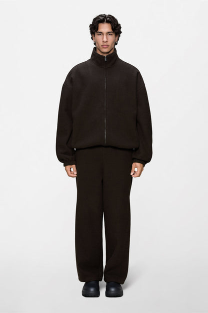 RAINS Fleece Zip Jacket Bark Long Sleeve