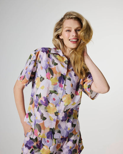 Flourish Adult Organic Cotton Short Sleeve Shirt & Pant Pyjama Set