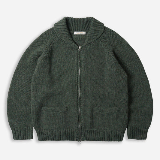 Frizmworks Heavy Cowichan Zip Up Cardigan - Forest Green