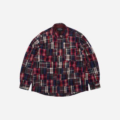 Frizmworks Madras Patchwork Relaxed Shirt - Wine