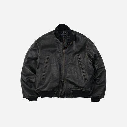 Frizmworks Patina Cowhide Tanker Jacket - Washed Black