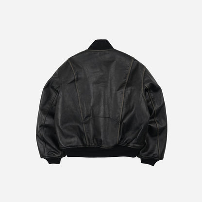 Frizmworks Patina Cowhide Tanker Jacket - Washed Black