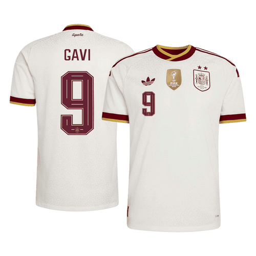 GAVI #9 Spain Away Player Version Jersey World Cup 2026 - Champion