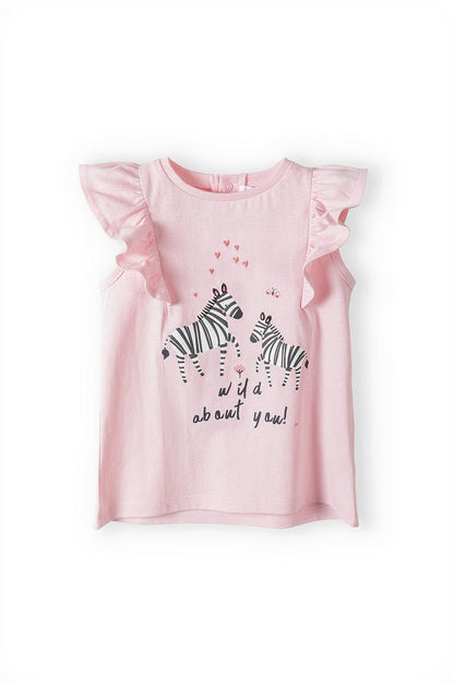 T-Shirt & Leggings Set, Zebra Print, Pink Spot - 3