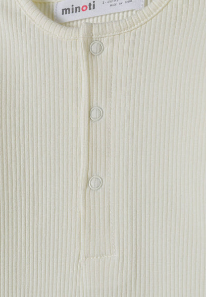Ribbed Rompers 2-Pack, Cream & Sage Green - 5