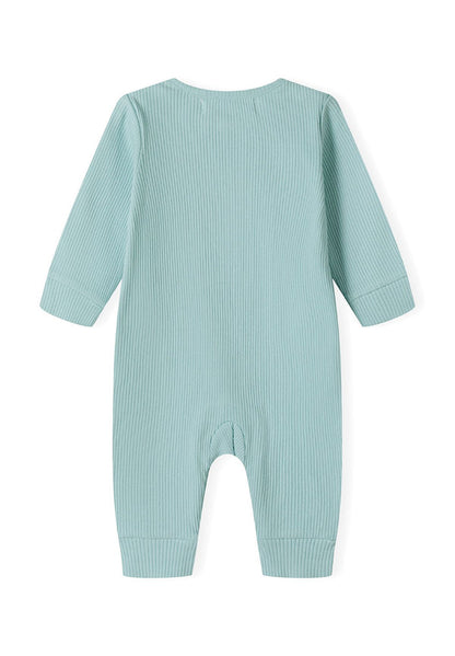 Ribbed Rompers 2-Pack, Cream & Sage Green - 7