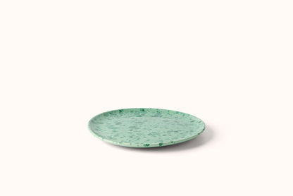 GREEN ON GREEN SPLATTERWARE DINNERWARE