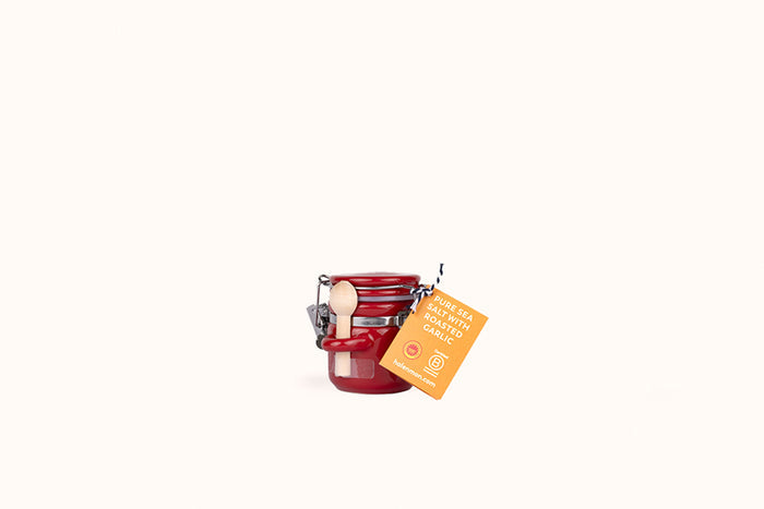HALEN MON CHILI AND GARLIC SEA SALT IN RED JAR