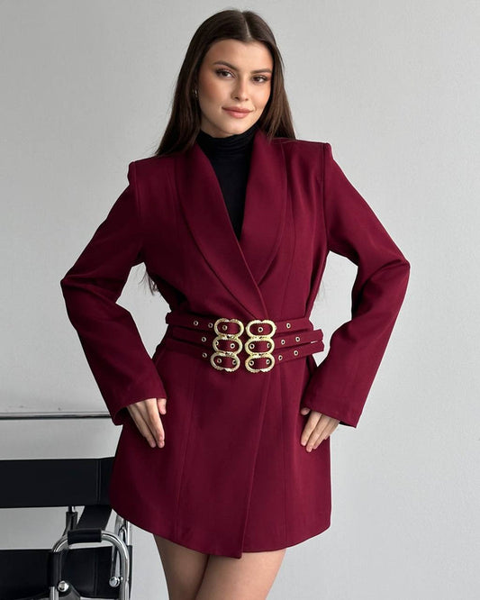 Hamida Classified Triple Belted Coat