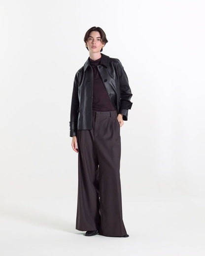 Hamida Slim Rexine Leather Jacket