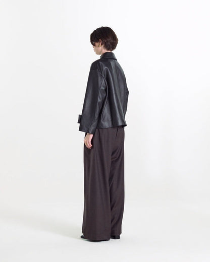 Hamida Slim Rexine Leather Jacket