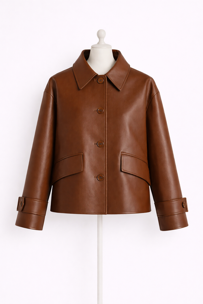 Hamida Slim Rexine Leather Jacket