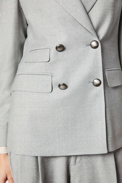 Hamida Structured Double-Breasted Tailored Coat and Blazer