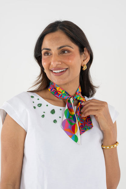Hand-Stitched Silk Scarfette