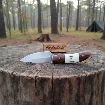 Handmade Skinner Knife Deer Horn Handle Fixed Blade Hunting Knife