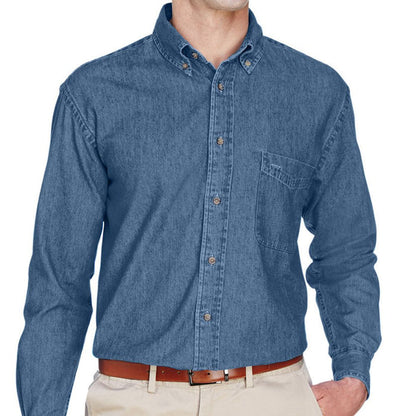 Harriton Long Sleeve Denim Button Down