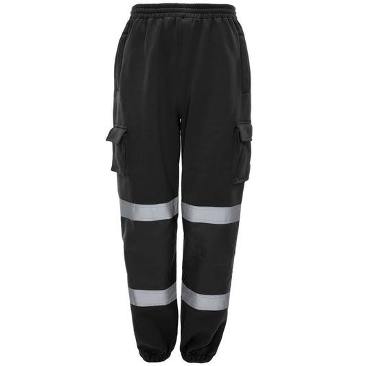 Hi Vis Black Jogging Bottoms
