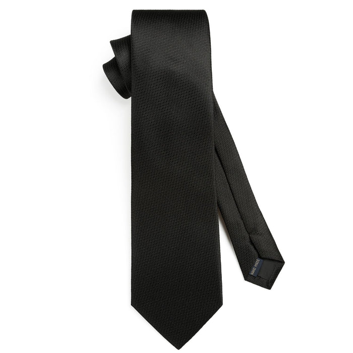 Houndstooth Tie Handkerchief Set - C1-BLACK