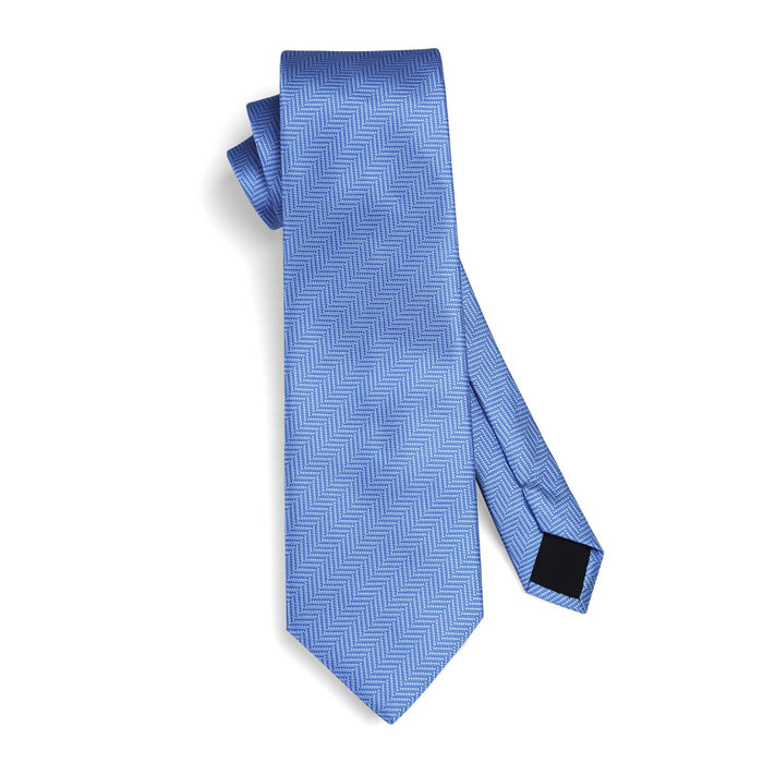 Stripe Tie Handkerchief Set - 10-BLUE