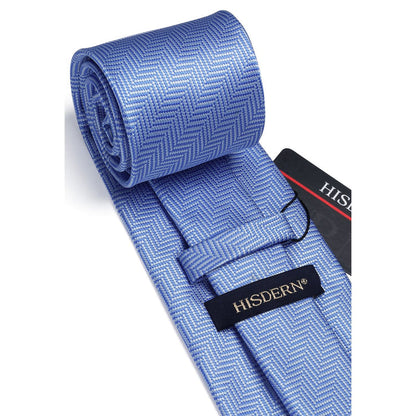 Stripe Tie Handkerchief Set - 10-BLUE