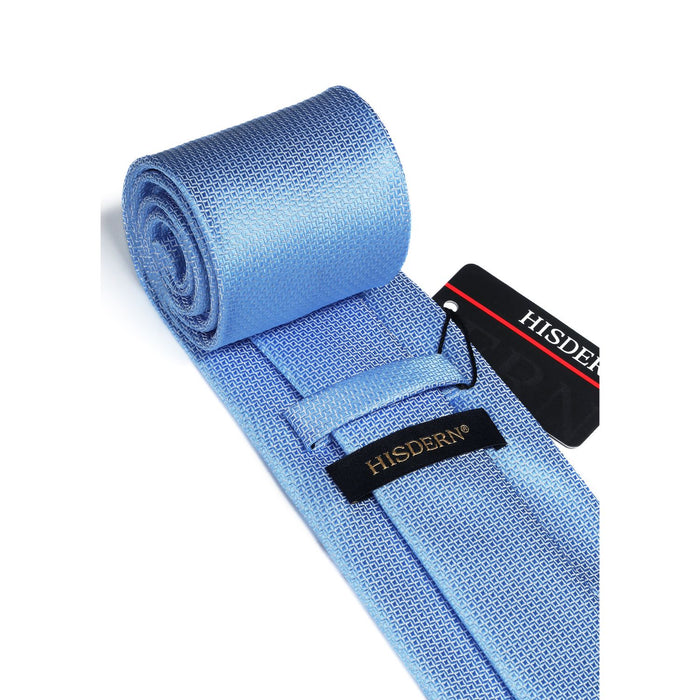 Plaid Tie Handkerchief Set - C5-BLUE
