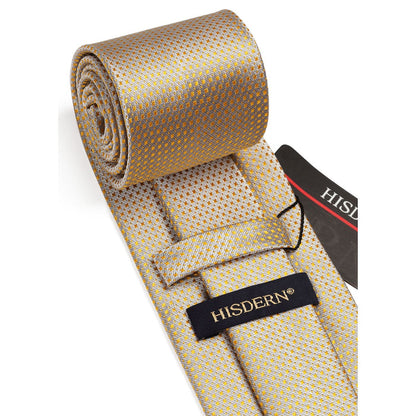 Houndstooth Tie Handkerchief Set - CHAMPAGNE