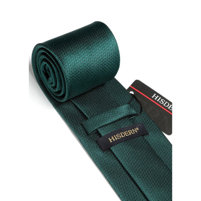 Plaid Tie Handkerchief Set - C4-GREEN